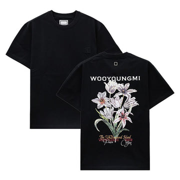 Wooyoungmi Flower Logo Men's Short Sleeve T-Shirt W241TS06708B 140564509