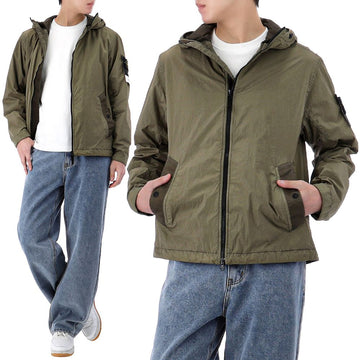 STONE ISLAND クランクルラップフードジップジャケット 153468810