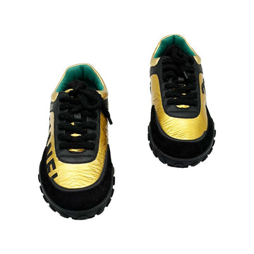 CHANEL Metallic Gold CC Logo Women's Sneakers 35.5 153495534