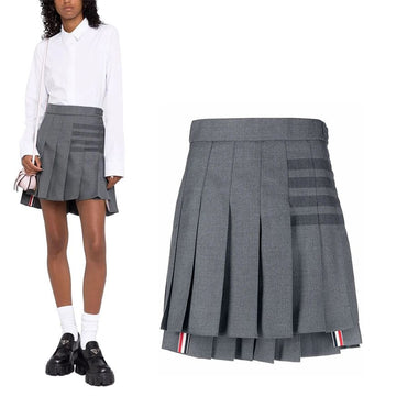 THOM BROWNE 26SS アシンメトリープリーツスカート 153496913