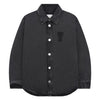 AMI Heart Logo Cotton Knit Oversized Denim Shirt 153496976 [P]