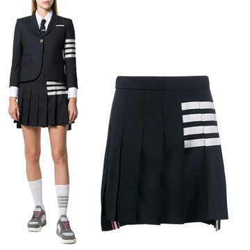 Thom Browne Diagonal Stripe Wool Pleated Skirt FGC402V 153496999