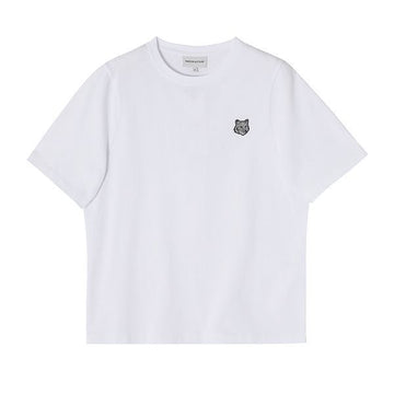 MAISON KITSUNE Baldri MW00111KJ0119 P100 Grau Bold Fox Head Patch T-Shirt Damen 73504798