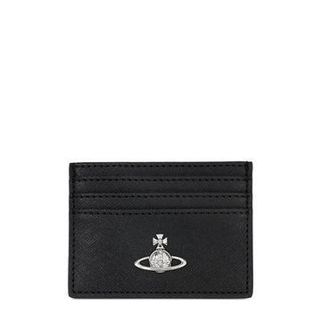 VIVIENNE WESTWOOD ORB Saffiano Flachkarte Geldbörse Schwarz 54030004W S0021 N401 153179923 [P]