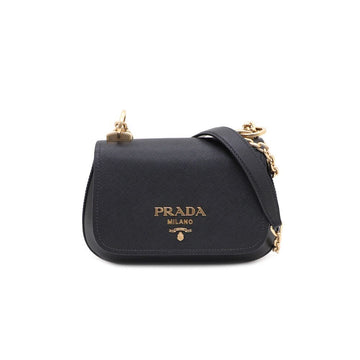 Prada Saffiano Gold Logo Chain Shoulder Bag and Crossbody Bag 1BD275 kk76058596 153507089