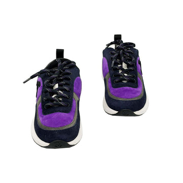 CHANEL Purple Suede Women Sneakers 36.5 153512760