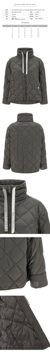MaxMara Drawstring Quilted Padding Jacket Dark Grey 2619481114 089 153212652 [P]