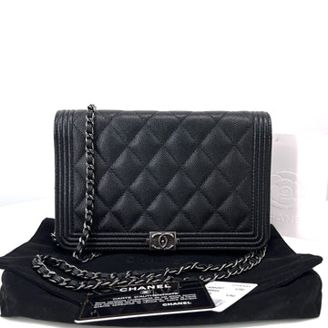 CHANEL キャビア ボーイ WOC クロスボディバッグ ブラック (A80287) 153553862