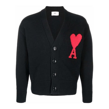 AMI Big Heart Cardigan Black 22SS E22UKC003 016 009 29807149