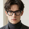 Tom Ford Blue Light Blocking Eyeglasses Frame TF5886B 001 Luxury Square Horn Rim Black 86681451 [P]