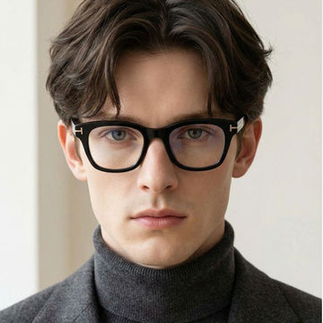 Tom Ford Blue Light Blocking Eyeglasses Frame TF5886B 001 Luxury Square Horn Rim Black 86681451