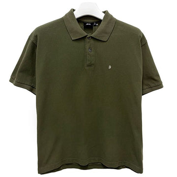 stussy Classic Embroidered Pique Polo T-Shirt Green (1140367 0401) 153570519
