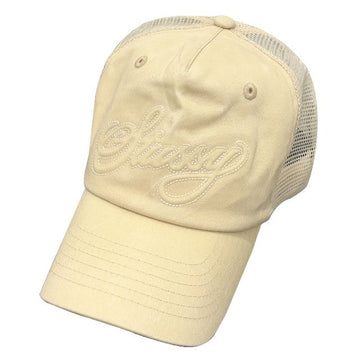 stussy Trucker Cursive Stitch Cap Baseball Hat Sand 153570760