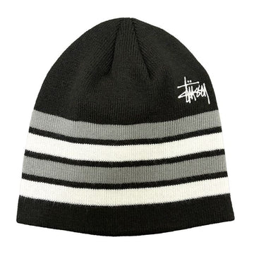 STUSSY ベーシックストライプスカルキャップビーニーハット 153571639