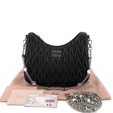 Miu Miu Napla Chain Crystal Shoulder Bag Crossbody Hobo Bag 5bh211 153571808