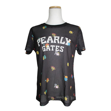 PEARLYGATES ブラックメッシュロゴTシャツ 55 153572061