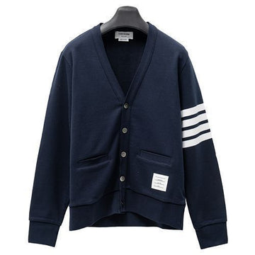 THOM BROWNE 4バーストライプ RWB タブ ループバッグ ジャージ ニット カーディガン 00535 415 142600455