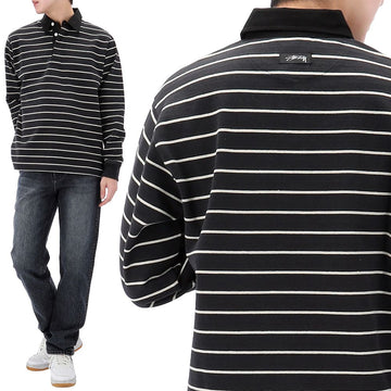 STUSSY Rugby-Polo-Shirt mit Streifen 25FW BLACK 153572144