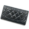 CHANEL A31506 Navy Patent Leather Classic 3-Fold Wallet 153572550 [P]