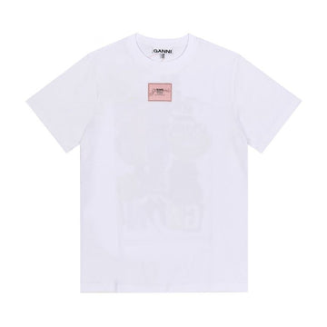 GANNI Kurzarm-T-Shirt mit Logo-Patch T4157 151 138567103