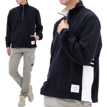 THOM BROWNE 26SS Diagonal Halbzip Sweatshirt MJT503A 03037 415 153574377