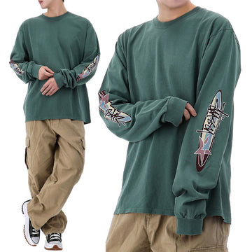 stussy 25FW Two Star Long Sleeve 1995128 PINE 153574436