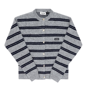 MIU MIU ロゴパッチシェットランド女性カーディガン 15NQ F0MZQ 142784367