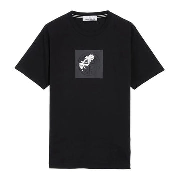 STONE ISLAND インスティテューショナル ワン プリント 半袖 Tシャツ ブラック 153574641