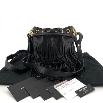 Saint Laurent Emmanuelle Fringe Bucket Crossbody Bag 153576200