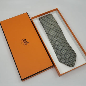 HERMES シルクリーフパターン ネクタイ 緑 153580745