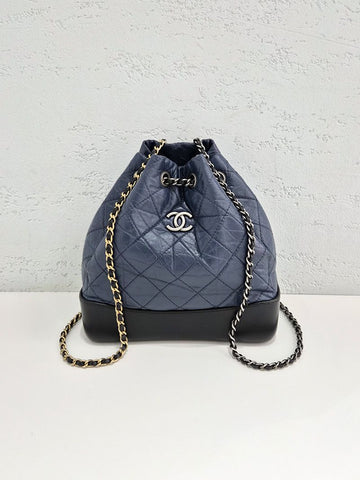 CHANEL Gabrielle Capskin Small Navy Backpack A94485 153673968