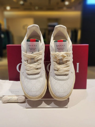GUCCI Weiße Leinensneaker 39 153674395