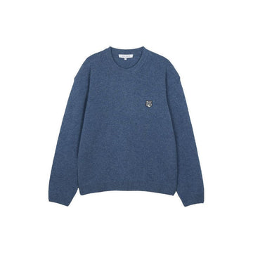Maison Kitsune Unisex Fox Head Lambswool Comfort Jumper Knit Powder Blue PM00803KT1006-0331 144106743
