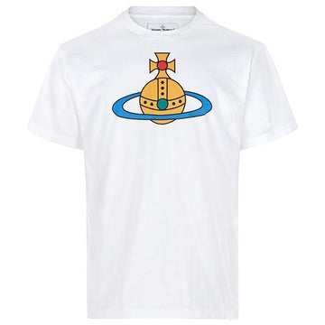 VIVIENNE WESTWOOD ホワイト オーバーサイズ ORB クラシック Tシャツ 3G01004S J001M A401 153690137