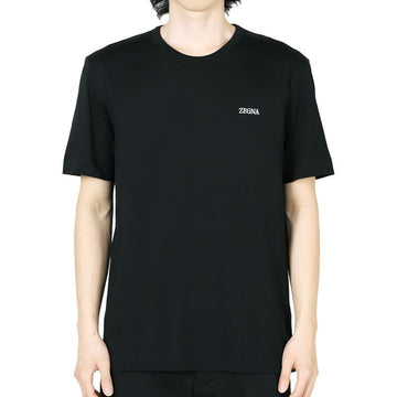 ZEGNA エルメネジルド・ゼニア 男性 チェスト ロゴ Tシャツ (ブラック) E7360A5 B760 K09 132242758