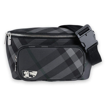 BURBERRY メンズ チェック グリッド ベルトバッグ (チャコール) 8097411 15939 133083870