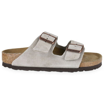 BIRKENSTOCK Arizona Soft Fußbett Suede Sandalen Pantoletten (Taupe) 951303 152606088
