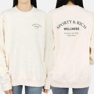 SPORTY & RICH WELLNESS STUDIO CREWNECK CREAM/BLACK 54765613