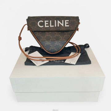 Celine Triomphe Canvas Tan Triangle Crossbody Bag 195902VZK 153693619