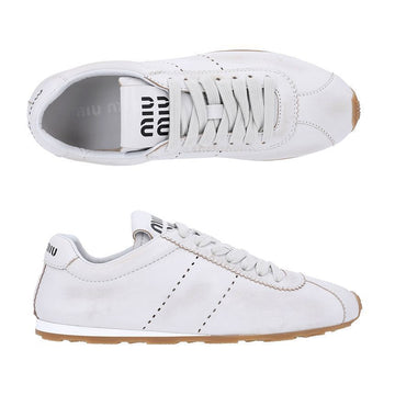 Miu Miu Sneakers 5E114E 3H02 F0009 Bleached Napa Leather 150655516