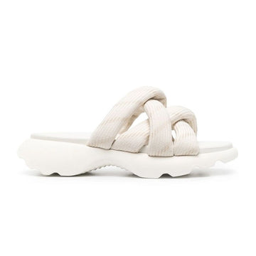 MONCLER Belay Knot Slide Slipper Ivory 153695208