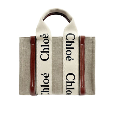 Chloe Linen Woody Small Tote Bag 153695403