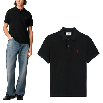 AMI Heart Logo Polo T-Shirt 153695606