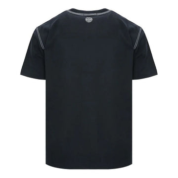 Stone Island Logo Printed Embroidered Crewneck Short Sleeve T-Shirt Navy 751520894 V0020 153696197