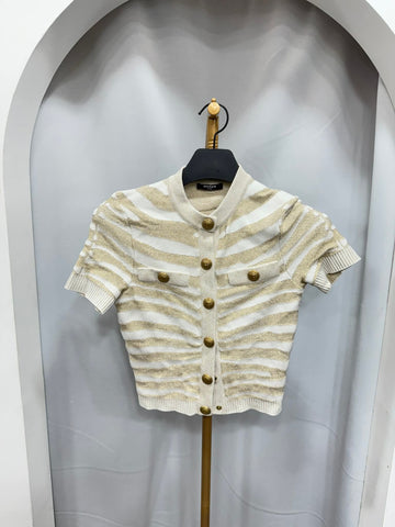 Balmain Zebra Knit Cardigan Size 34 153697010