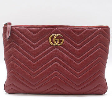 GUCCI レッド マトラッセ シェブロン GG マモント ポーチ クラッチ 525541 153697851