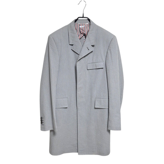 THOM BROWNE シアサッカーオーバーコート 110759285