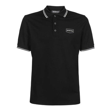 DUVETICA 23SS CARATON Logo Lining Collar T-Shirt Black VUTS01233K0001 BKS 50503467