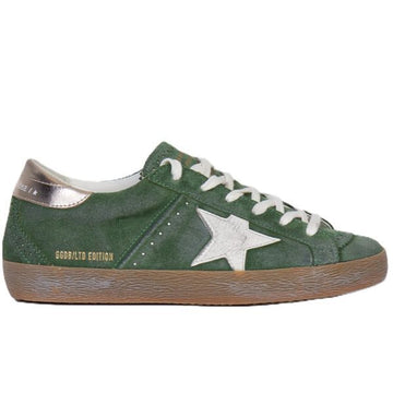 GOLDEN GOOSE Weißer Stern grünes Wildleder Superstar 149968738