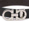 SALVATORE FERRAGAMO リバーシブルフリーカットベルト 67-9710 NERO+HICORY 686671 152199742 [P]